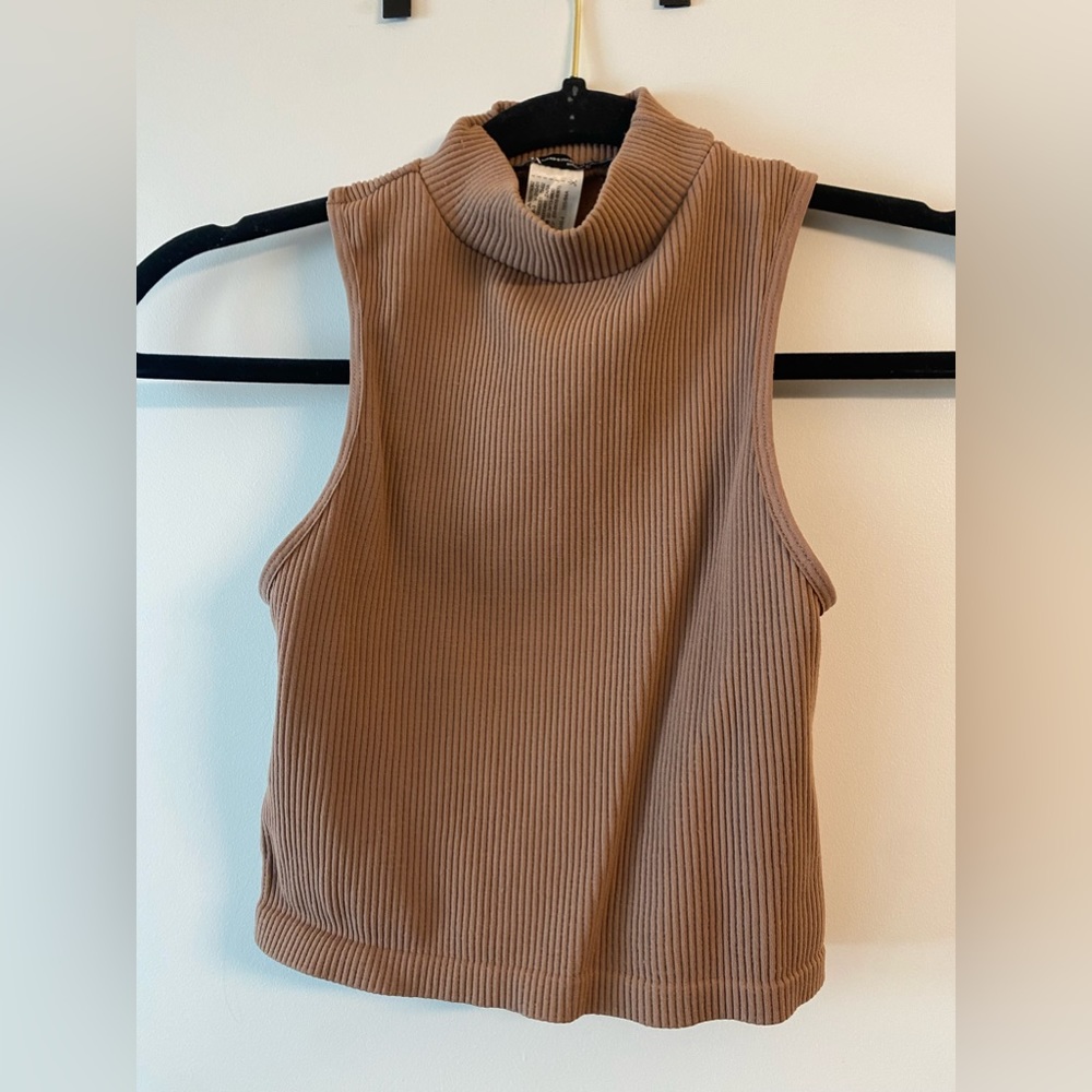 Zara brown stretchy crop top
